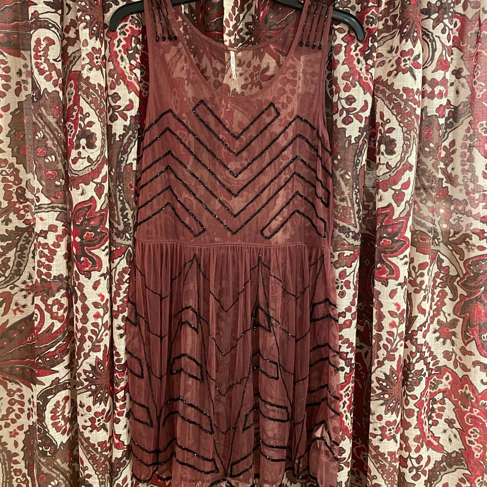 Free People Beaded Sheer Dress